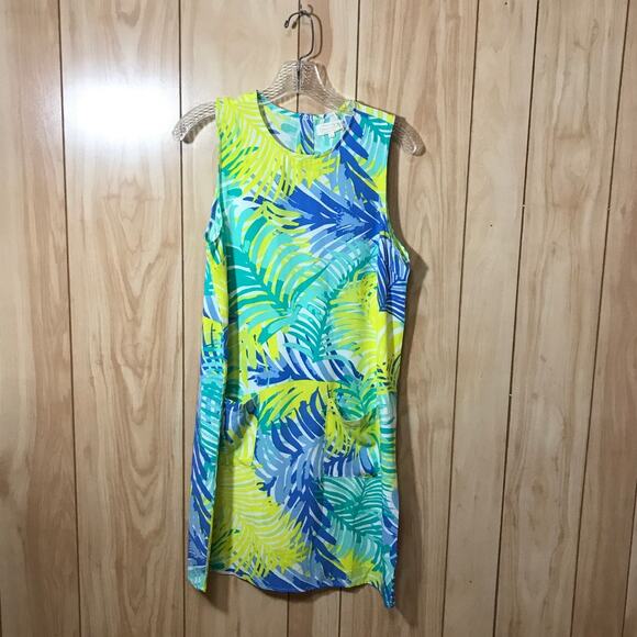 NWT Mudpie Palm Leaf Scoop Neck Sleeveless Tank Top Dress S - Picture 1 of 5